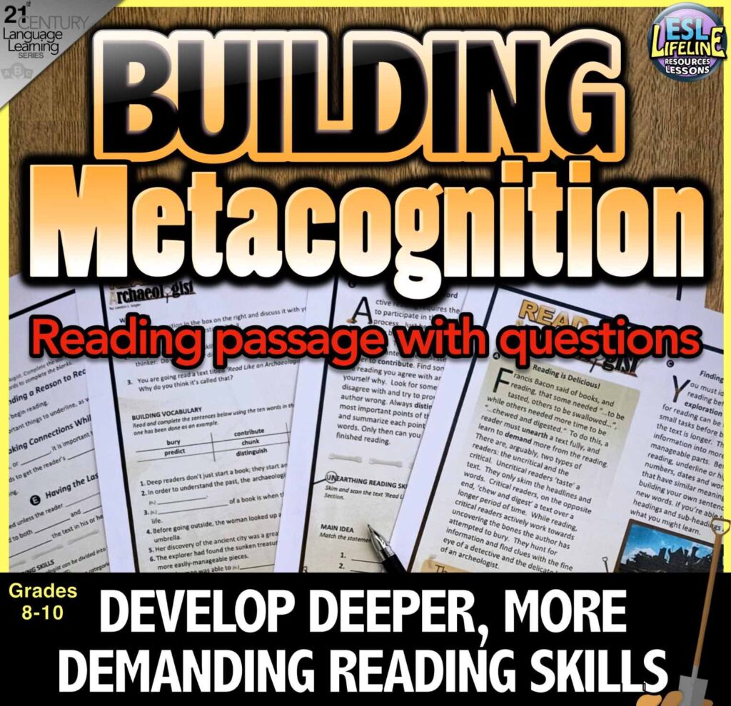 Build Metacognition & Teach Deeper Reading Strategies with Reading ...