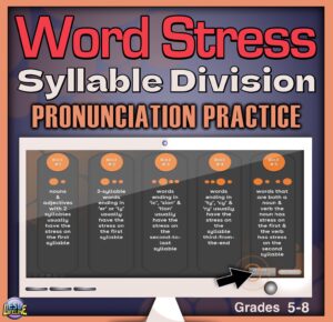 Word Stress Rules & Digital Syllable Division Pronunciation Practice PowerPoint