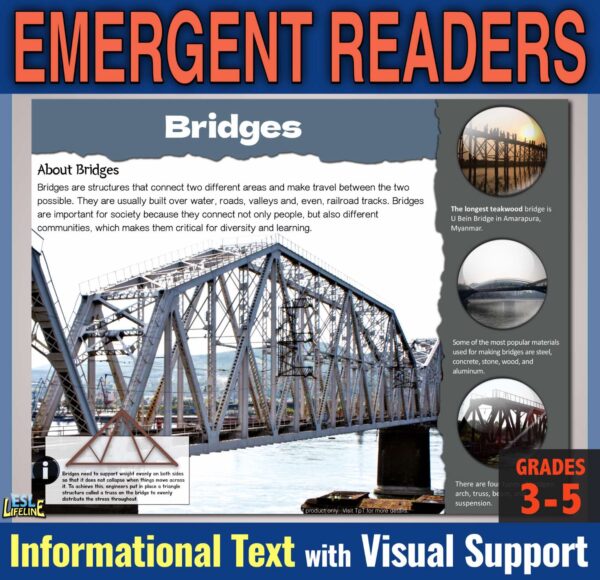 Close Reading Comprehension on Bridges for Emerging Readers: 3rd, 4th, 5th Grade