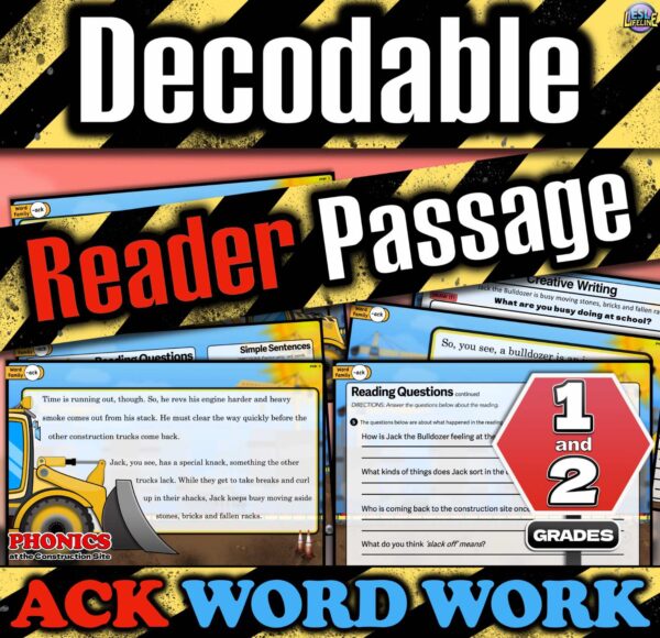 Decodable Readers, ESL Newcomers Reading Comprehension with Word Work ACK Words