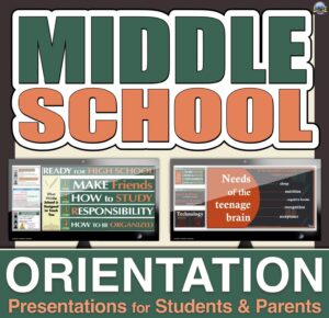 Middle School Transition PowerPoint Slides for 5th, 6th Grade Students & Parents