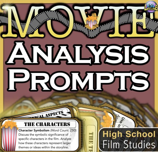 Writing Prompts for Film Analysis – Task Cards about Movies for Film Studies