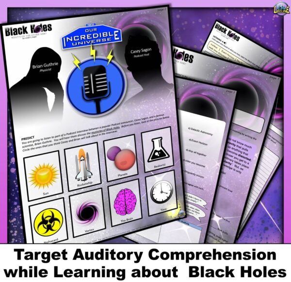 Black Holes Listening Comprehension Activities, Worksheets for ESL & ELL - Image 4