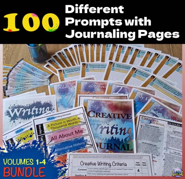 Creative Writing Prompts BUNDLE for ESL, ELL - Journaling Prompts & Pages