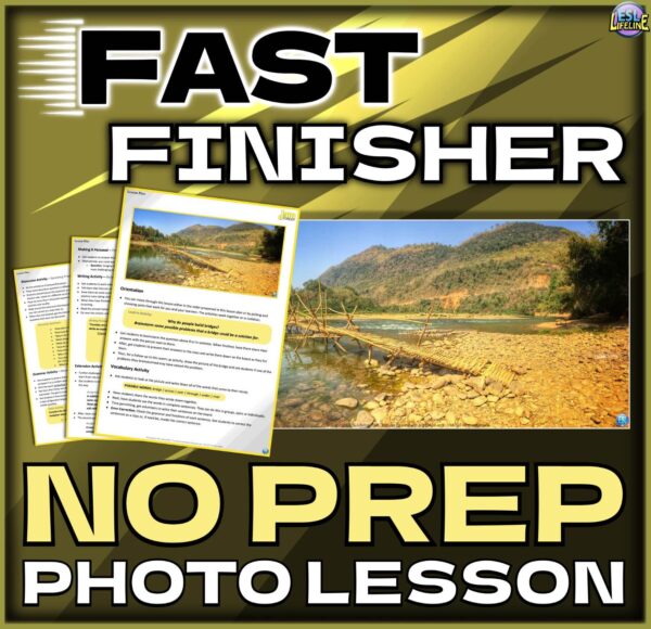 No Prep Fast Finisher Photo Lesson with Discussions and Tasks for ESL/ELL