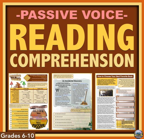 Passive Voice with Reading Comprehension: A Fun ELL Grammar Lesson Grades 6-10