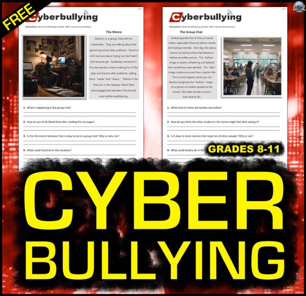 Cyberbullying & Online Safety Scenarios with Questions for Digital Citizenship