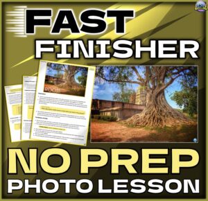 No Prep Fast Finisher Photo Lesson Plan with Discussions and Tasks for ESL/ELL