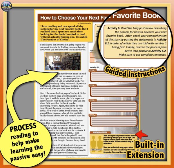 Passive Voice with Reading Comprehension: A Fun ELL Grammar Lesson Grades 6-10