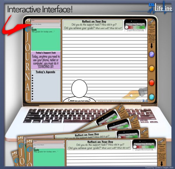 Digital SEL Journal for Social Emotional Support with Live Journaling Pages
