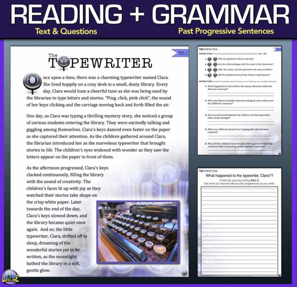 Short Story with Comprehension Questions & Grammar - Past Continuous