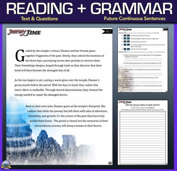 Short Story with Comprehension Questions & Grammar - Future Continuous