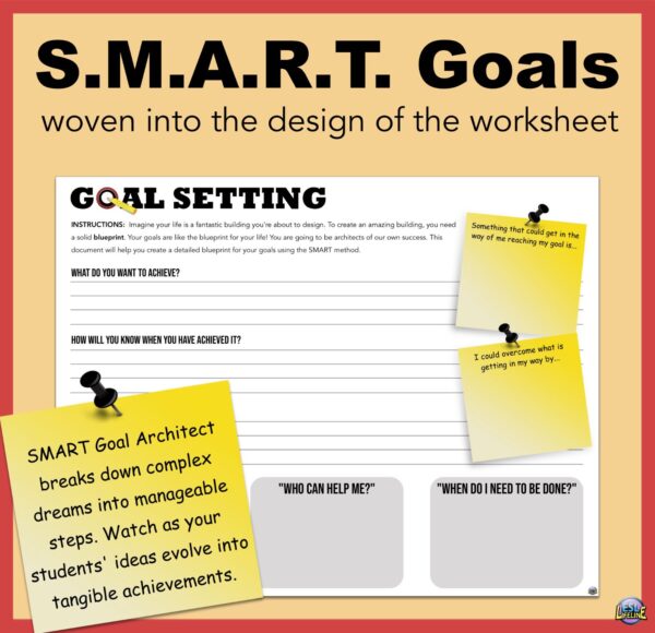 SMART Goal Setting Worksheet and PowerPoint for Middle School