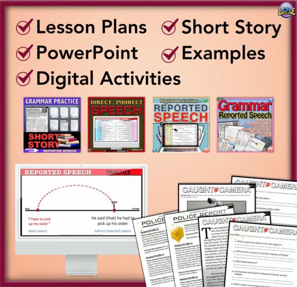 Direct Indirect Speech BUNDLE with PowerPoint, Practice Sentences, Tasks