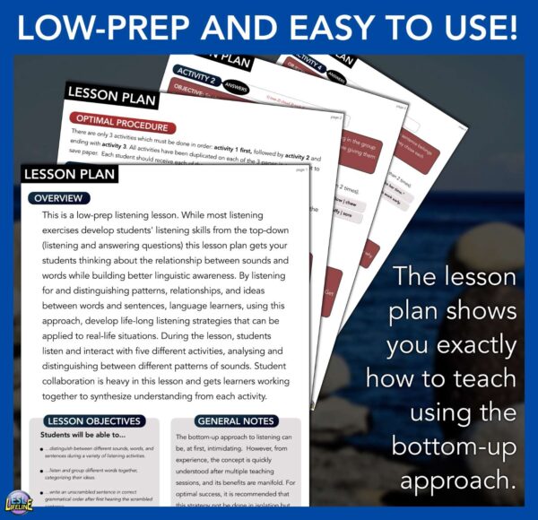 Auditory Comprehension ESL Lesson Plan Recognizing Patterns & Word Relationships