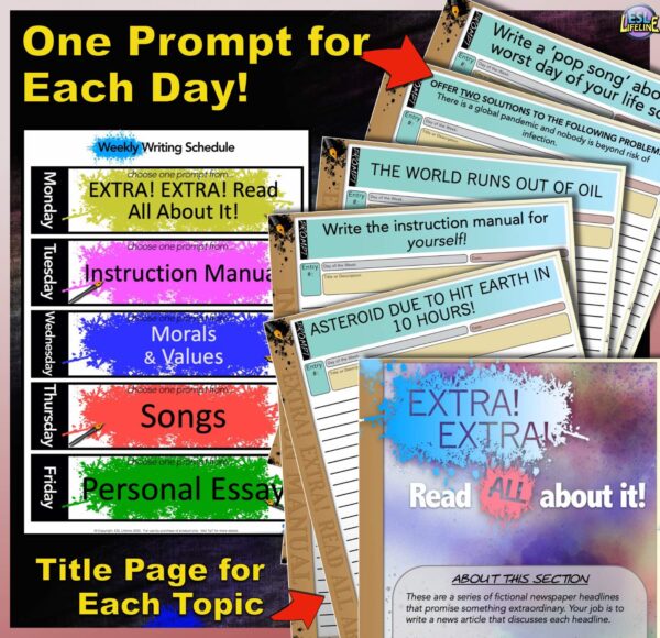 Creative Writing Prompts Journal for ESL, ELL - Journal Prompts for Writing