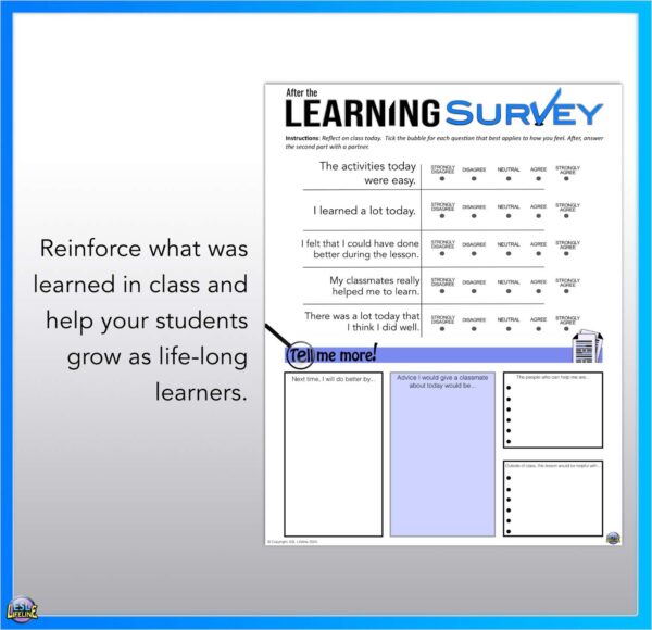 After the Lesson Survey - Learner Survey for Metacognition and Reflection