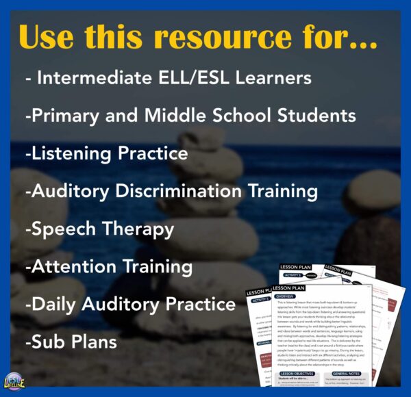 Auditory Comprehension ESL Lesson Plan Recognizing Patterns & Word Relationships