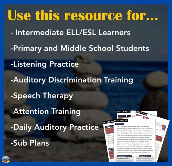 Auditory Comprehension ESL Lesson Plan Recognizing Patterns & Word Relationships