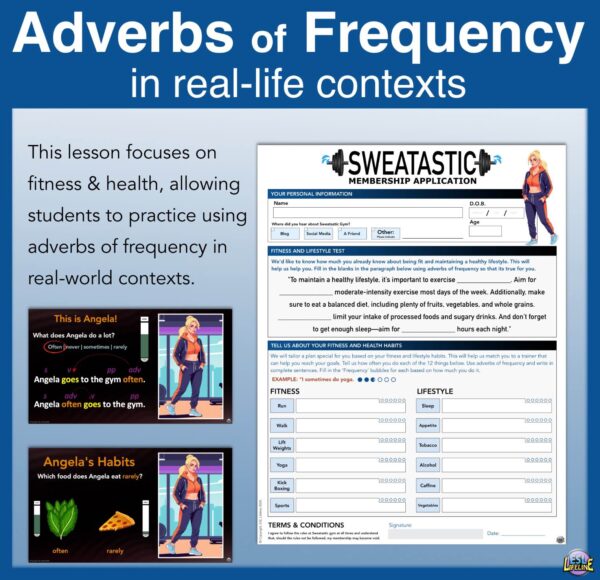 Adverbs of Frequency - Health & Fitness Gym Membership Activity for ESL Students