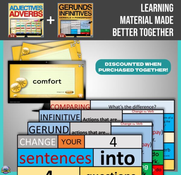 Adjectives, Adverbs & Gerund and Infinitive Grammar PowerPoints with Handouts