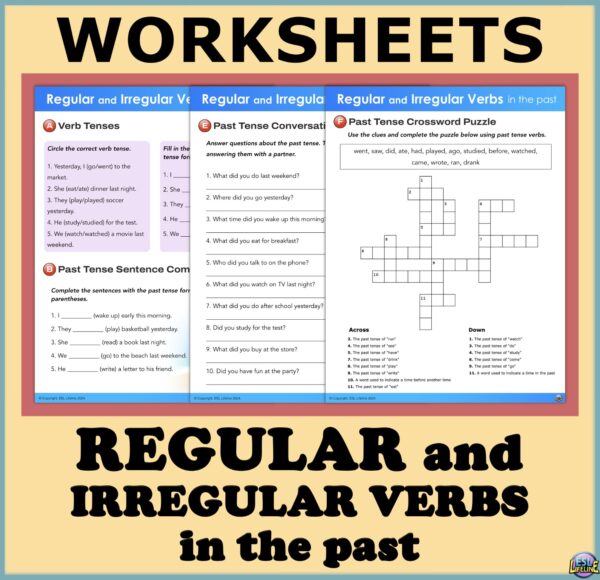 Regular & Irregular Verbs in the Past Grammar Practice Worksheets & Exercises