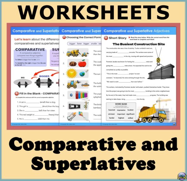 Comparative and Superlative ESL Grammar Practice Worksheets & Exercises - Image 4